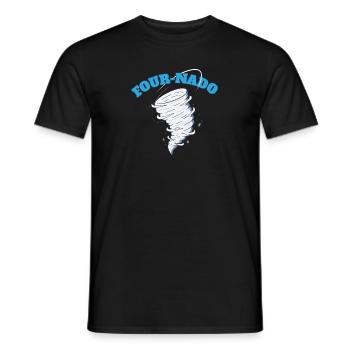 4 ans 4ème anniversaire Tornade Thème Fournado - T-shirt homme - noir - Devant - AI Model Male 178 light (178cm)
