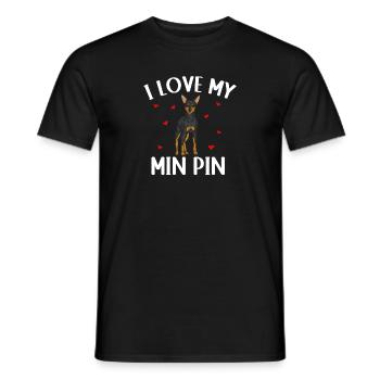 Miniature Pinscher Rehpinscher Min Pin Dog - Men's T-Shirt - black - Front - AI Model Male 178 light (178cm)