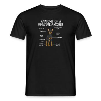 Miniature Pinscher Rehpinscher Min Pin Dog - T-shirt homme - noir - Devant - AI Model Male 178 light (178cm)
