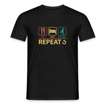 Eat Sleep Football Repeat Vintage Funny - Men's T-Shirt - black - Front - AI Model Male 178 light (178cm)