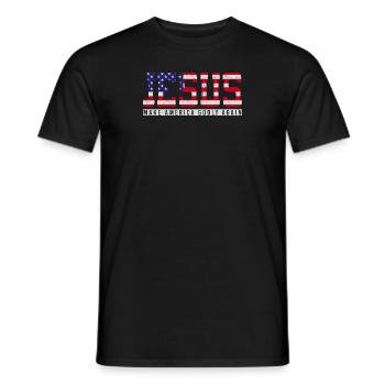 Jésus rend l’Amérique pieuse, à nouveau la foi - T-shirt homme - noir - Devant - AI Model Male 178 light (178cm)