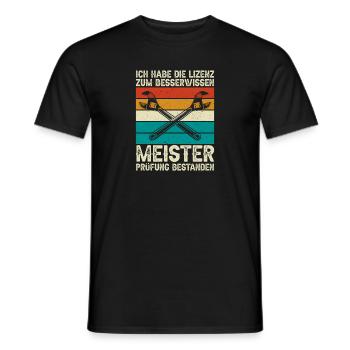 Besserwisser Meisterprüfung Geschenkidee - Männer T-Shirt - Schwarz - Vorne - AI Model Male 178 light (178cm)