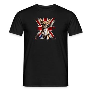 Chihuahua - Großbritannien England Flagge Farben - Männer T-Shirt - Schwarz - Vorne - AI Model Male 178 light (178cm)