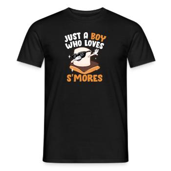 Men Dabbing Marshmallow Camper Just A Boy Who Love - Männer T-Shirt - Schwarz - Vorne - AI Model Male 178 light (178cm)