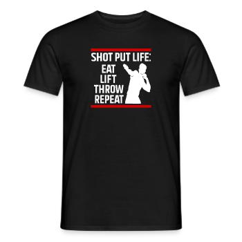 Kugelstoßen Werfen Leichtathletik - Männer T-Shirt - Schwarz - Vorne - AI Model Male 178 light (178cm)