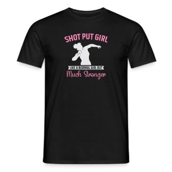 Kugelstoßen Werfen Leichtathletik - Männer T-Shirt - Schwarz - Vorne - AI Model Male 178 light (178cm)