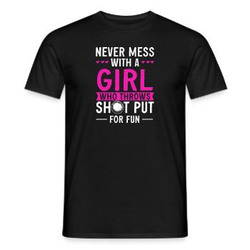 Kugelstoßen Werfen Leichtathletik - Männer T-Shirt - Schwarz - Vorne - AI Model Male 178 light (178cm)