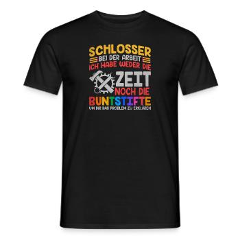 Schlosser bei der Arbeit Geschenkidee Schlosserei - Männer T-Shirt - Schwarz - Vorne - AI Model Male 178 light (178cm)