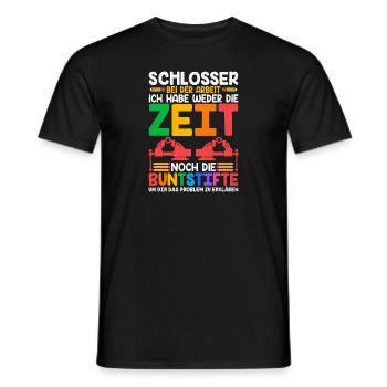 Zeit Schlosser Schlosserei Buntstifte - Männer T-Shirt - Schwarz - Vorne - AI Model Male 178 light (178cm)