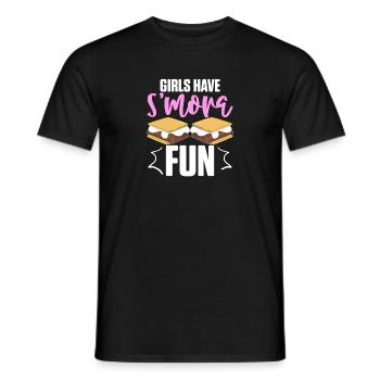 Women Camping Campfire Marshmallow Girls Have Smor - Men's T-Shirt - black - Front - AI Model Male 178 light (178cm)