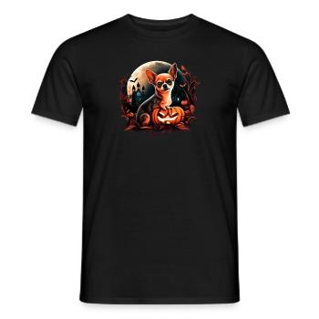 Chihuahua Costume d'Halloween - Citrouille - T-shirt homme - noir - Devant - AI Model Male 178 light (178cm)