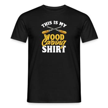 Holzbearbeitung Schnitzerei Schreiner - Männer T-Shirt - Schwarz - Vorne - AI Model Male 178 light (178cm)