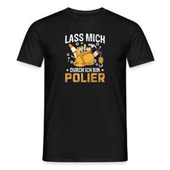 Lass mich durch ich bin Polier Geschenkidee - Männer T-Shirt - Schwarz - Vorne - AI Model Male 178 light (178cm)
