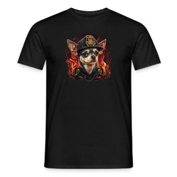 Chihuahua - Feuerwehrmann Feuerwehr Hund Männer - Männer T-Shirt - Schwarz - Vorne - AI Model Male 178 light (178cm)