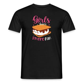 Marshmallow Camping Campfire Women Girls Have Smor - Men's T-Shirt - black - Front - AI Model Male 178 light (178cm)