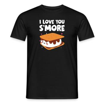 Mignon je t’aime Smore Camping Enfants Guimauve - T-shirt homme - noir - Devant - AI Model Male 178 light (178cm)