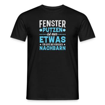 Fenster putzen Nachbarn - Männer T-Shirt - Schwarz - Vorne - AI Model Male 178 light (178cm)