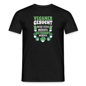 Veganer gesucht Hecke Getrimmt - Männer T-Shirt - Schwarz - Vorne - AI Model Male 178 light (178cm)