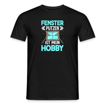 Fenster putzen ist mein Hobby - Männer T-Shirt - Schwarz - Vorne - AI Model Male 178 light (178cm)