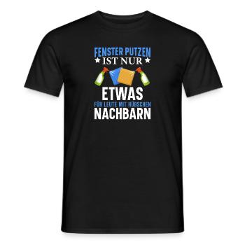 Fenster putzen - Männer T-Shirt - Schwarz - Vorne - AI Model Male 178 light (178cm)