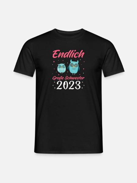 Große Schwester 2023 Geschenk - Männer T-Shirt - Schwarz