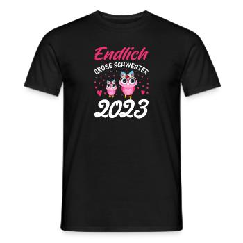 Endlich große Schwester 2023 - Männer T-Shirt - Schwarz - Vorne - AI Model Male 178 light (178cm)