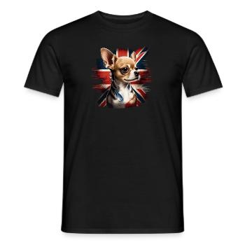 Chihuahua - Großbritannien England Flagge Farben - Männer T-Shirt - Schwarz - Vorne - AI Model Male 178 light (178cm)