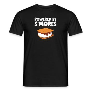 Camper Marshmallow Campfire Funny Powered By Smore - Men's T-Shirt - black - Front - AI Model Male 178 light (178cm)