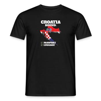 Croatia Bound Country Travel Croat Flag Vacation - Men's T-Shirt - black - Front - AI Model Male 178 light (178cm)