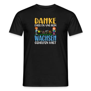 Danke dass du uns beim Wachsen geholfen hast! - Männer T-Shirt - Schwarz - Vorne - AI Model Male 178 light (178cm)