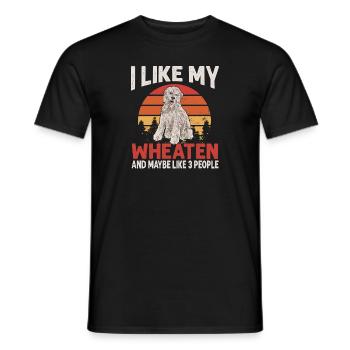 Irish Soft Coated Wheaten Terrier - Männer T-Shirt - Schwarz - Vorne - AI Model Male 178 light (178cm)