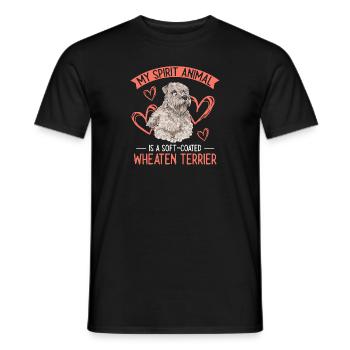 Irish Soft Coated Wheaten Terrier - Männer T-Shirt - Schwarz - Vorne - AI Model Male 178 light (178cm)