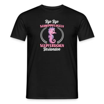 Schwimmflügel Seepferdchen Abzeichen - Männer T-Shirt - Schwarz - Vorne - AI Model Male 178 light (178cm)
