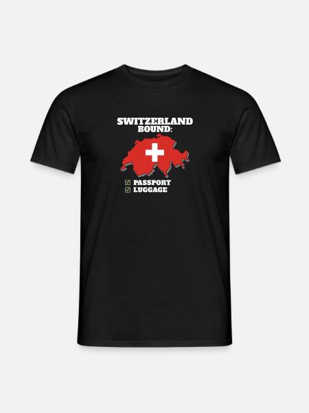 Suisse Pays à destination Voyage Drapeau suisse - T-shirt homme - noir
