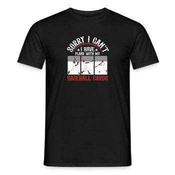 Funny I Have Plans With My Baseball Cards Collecto - Men's T-Shirt - black - Front - AI Model Male 178 light (178cm)