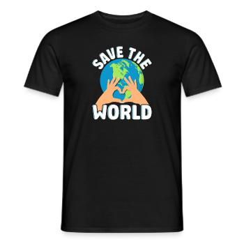 Save the World - Männer T-Shirt - Schwarz - Vorne - AI Model Male 178 light (178cm)