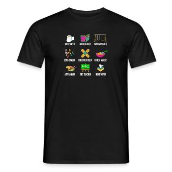 Éducateur d’enseignants en garderie - T-shirt homme - noir - Devant - AI Model Male 178 light (178cm)
