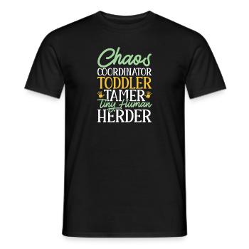 Éducateur d’enseignants en garderie - T-shirt homme - noir - Devant - AI Model Male 178 light (178cm)