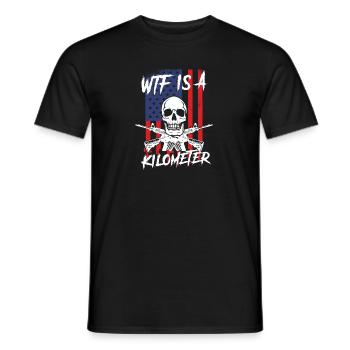 WTF est un squelette de mème Internet kilométrique USA - T-shirt homme - noir - Devant - AI Model Male 178 light (178cm)
