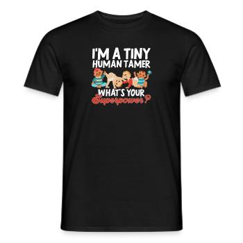 Éducateur d’enseignants en garderie - T-shirt homme - noir - Devant - AI Model Male 178 light (178cm)