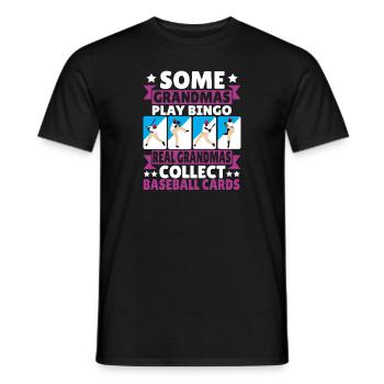 Grandmas Collect Baseball Cards Trader Women Grand - T-shirt homme - noir - Devant - AI Model Male 178 light (178cm)