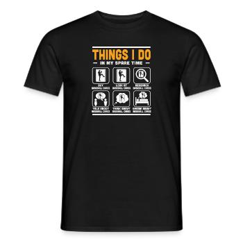 Baseball Card Collecting Trader Things I Do In My - Men's T-Shirt - black - Front - AI Model Male 178 light (178cm)