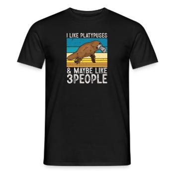 Platypus Schnabeltier - Männer T-Shirt - Schwarz - Vorne - AI Model Male 178 light (178cm)