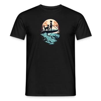 French Bulldog | SUP Stand Up Paddling Surf Girl - Men's T-Shirt - black - Front - AI Model Male 178 light (178cm)