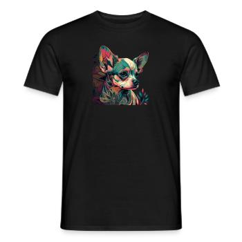 Chihuahua | Colorful Art Dog Puppy - Men's T-Shirt - black - Front - AI Model Male 178 light (178cm)