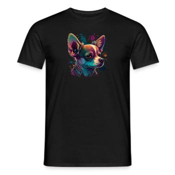 Chihuahua | Colorful Art Dog Puppy - Men's T-Shirt - black - Front - AI Model Male 178 light (178cm)