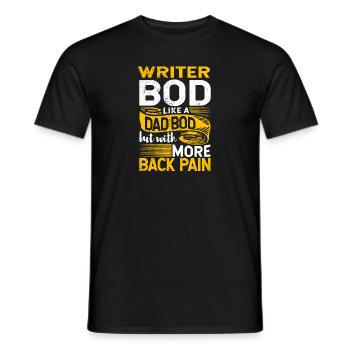 Écrivain Bod Like A Dad Bod Drôle Citation d’auteur - T-shirt homme - noir - Devant - AI Model Male 178 light (178cm)