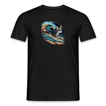 Chihuahua | Surf Cool Planche Surfeur Océan Chien - T-shirt homme - noir - Devant - AI Model Male 178 light (178cm)