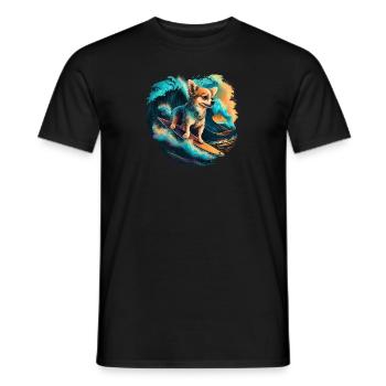 Chihuahua | Surf Cool Planche Surfeur Océan Chien - T-shirt homme - noir - Devant - AI Model Male 178 light (178cm)