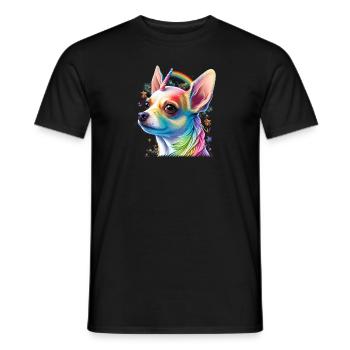 Chihuahua | Colourful Rainbow LGBTQ Unicorn - Men's T-Shirt - black - Front - AI Model Male 178 light (178cm)